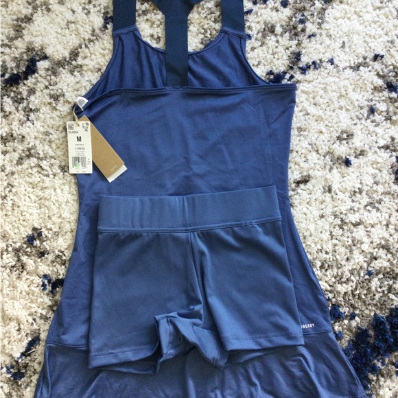 NWT Adidas Women's AEROREADY Y-Back Tennis Dress Crew Blue size M - Picture 6 of 6